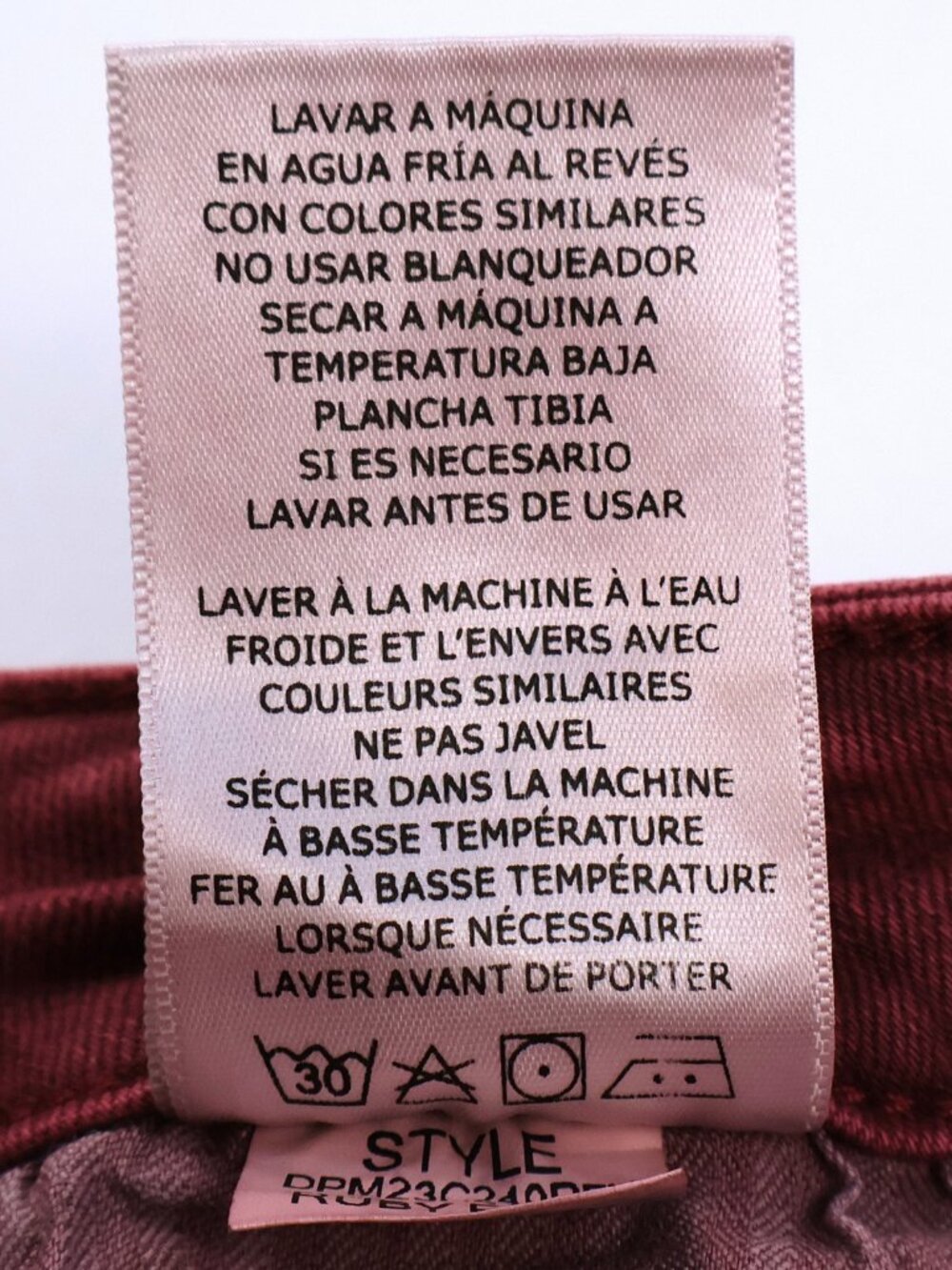 Dear John Blaire Straight Jeans Size 25 Burgundy Stretch Mid Rise Ankle - Picture 8 of 8